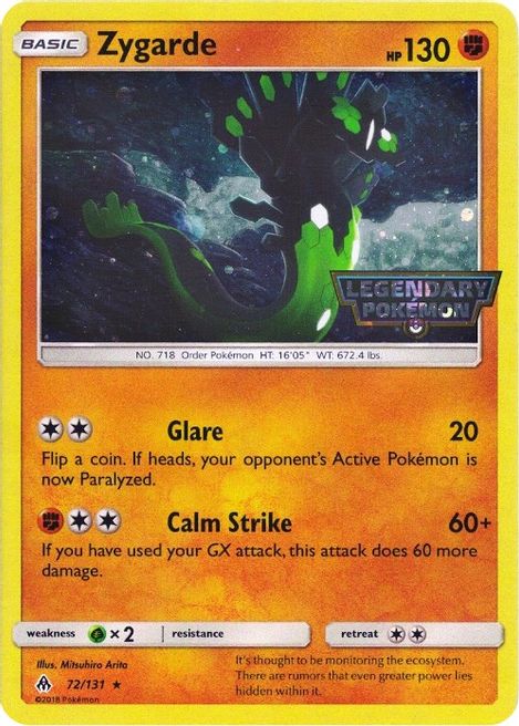 Pokemon TCG Zygarde 72/131 Legendary Pokemon Promo